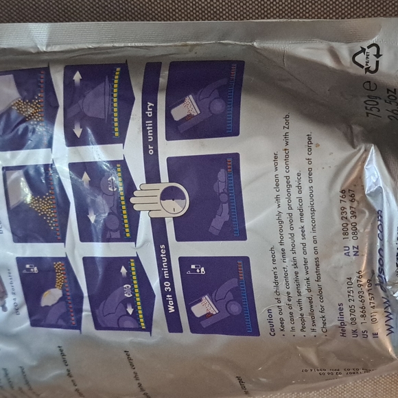 NEW Dyson ZORB Carpet Maintenance Powder 750g/26.5oz Bag -Carpet Cleaning & Care - Picture 5 of 5
